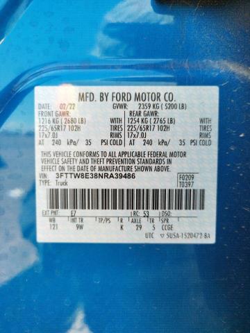 Photo 10 from auction – 2022 FORD MAVERICK X with VIN 3FTTW8E38NRA39486