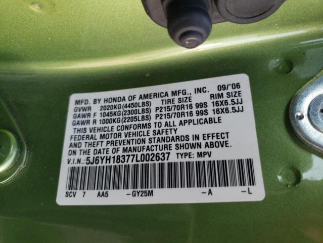 Photo 10 from auction – 2007 HONDA ELEMENT LX with VIN 5J6YH18377L002637