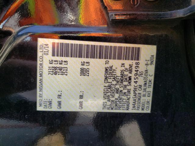 Photo 10 from auction – 2014 NISSAN MAXIMA S with VIN 1N4AA5AP9EC459498