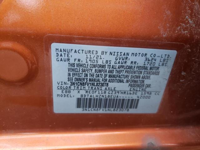 Photo 10 from auction – 2022 NISSAN VERSA SR with VIN 3N1CN8FV1NL823078