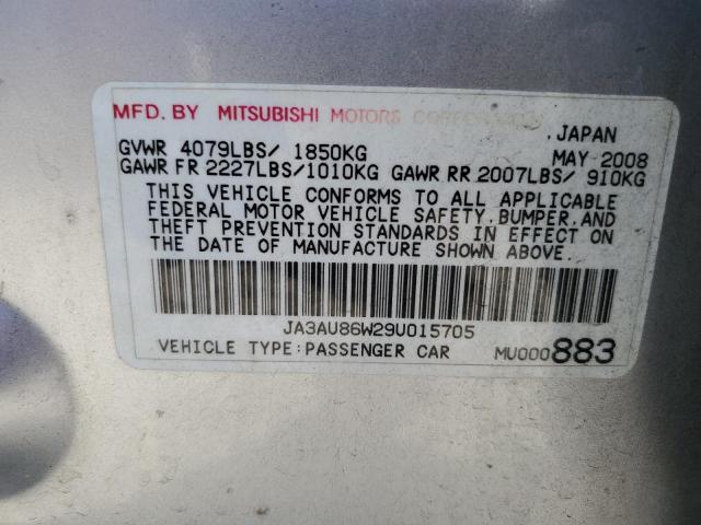 Photo 10 from auction – 2009 MITSUBISHI LANCER GTS with VIN JA3AU86W29U015705