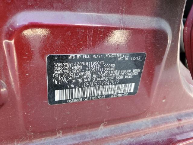 Photo 10 from auction – 2014 SUBARU IMPREZA PR with VIN JF1GPAD63E8247672