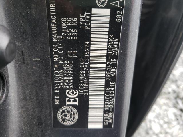 Photo 10 from auction – 2010 TOYOTA COROLLA BA with VIN 2T1BU4EE7AC335224