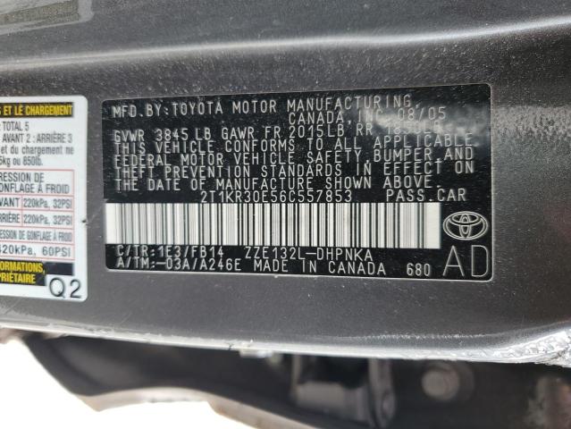 Photo 10 from auction – 2006 TOYOTA COROLLA MA with VIN 2T1KR30E56C557853