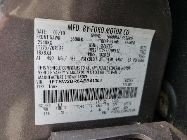 Photo 10 from auction – 2010 FORD F250 SUPER with VIN 1FTSW2BR6AEB41304