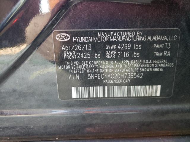 Photo 10 from auction – 2013 HYUNDAI SONATA SE with VIN 5NPEC4AC2DH736542
