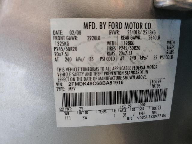 Photo 10 from auction – 2008 FORD EDGE LIMIT with VIN 2FMDK49C68BA81916