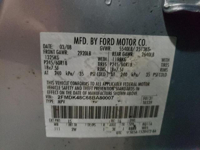 Photo 10 from auction – 2008 FORD EDGE SEL with VIN 2FMDK48C68BA80007