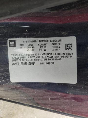 Photo 10 from auction – 2014 CHEVROLET CAMARO LS with VIN 2G1FA1E30E9159624