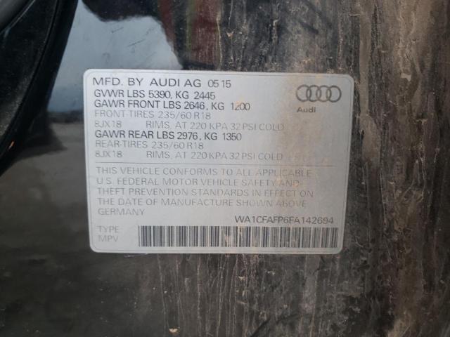 Photo 10 from auction – 2015 AUDI Q5 PREMIUM with VIN WA1CFAFP6FA142694