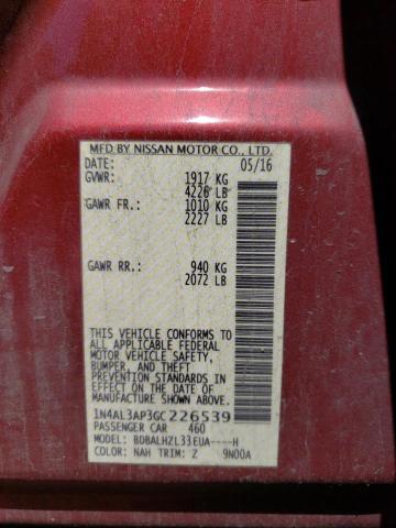 Photo 10 from auction – 2016 NISSAN ALTIMA 2.5 with VIN 1N4AL3AP3GC226539