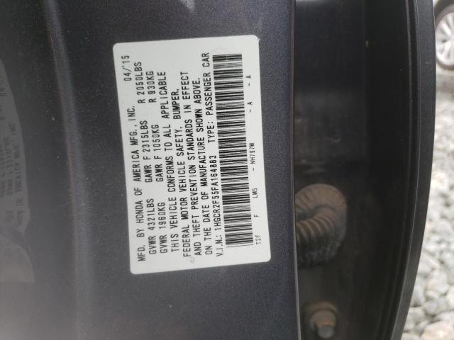 Photo 10 from auction – 2015 HONDA ACCORD SPO with VIN 1HGCR2F55FA164883