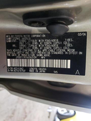 Photo 10 from auction – 2006 TOYOTA 4RUNNER LI with VIN JTEBT17R760063109
