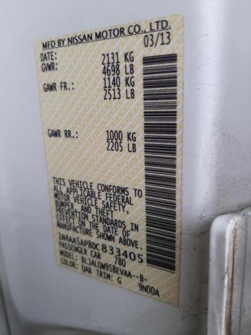 Photo 10 from auction – 2013 NISSAN MAXIMA S with VIN 1N4AA5AP8DC833405