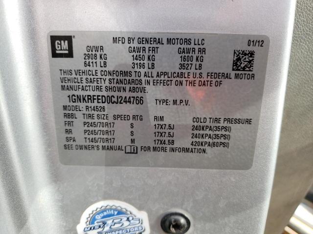 Photo 10 from auction – 2012 CHEVROLET TRAVERSE L with VIN 1GNKRFED0CJ244766