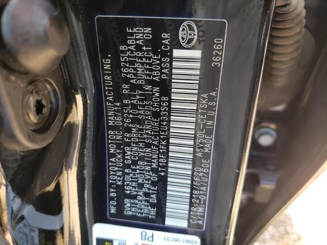 Photo 10 from auction – 2014 TOYOTA CAMRY L with VIN 4T1BF1FK1EU433568
