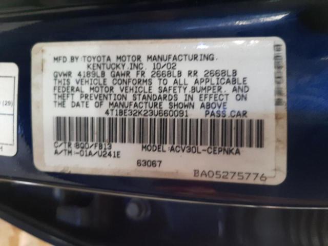 Photo 10 from auction – 2003 TOYOTA CAMRY LE with VIN 4T1BE32K23U660091