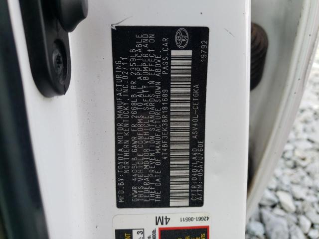 Photo 10 from auction – 2011 TOYOTA CAMRY BASE with VIN 4T4BF3EK3BR181689