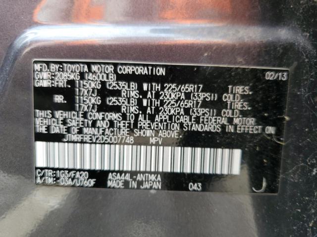 Photo 10 from auction – 2013 TOYOTA RAV4 XLE with VIN JTMRFREV2D5007748