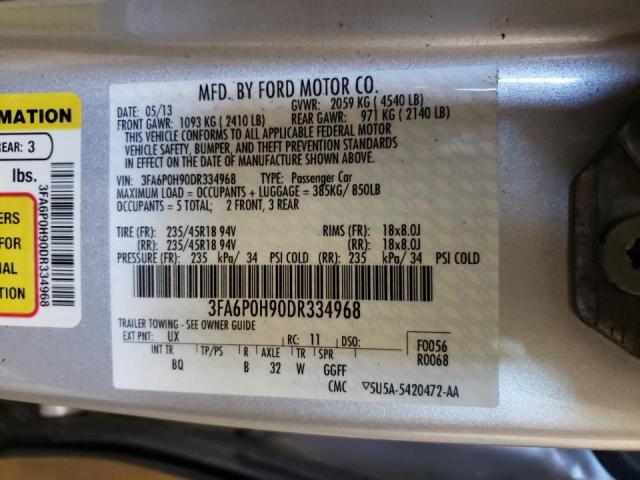Photo 10 from auction – 2013 FORD FUSION SE with VIN 3FA6P0H90DR334968