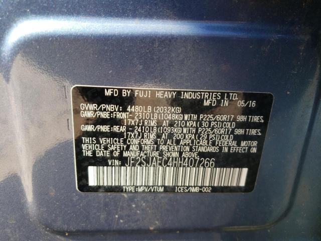 Photo 10 from auction – 2017 SUBARU FORESTER 2 with VIN JF2SJAEC4HH407266