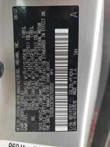 Photo 10 from auction – 2008 TOYOTA SIENNA with VIN 5TDZK23C58S100820