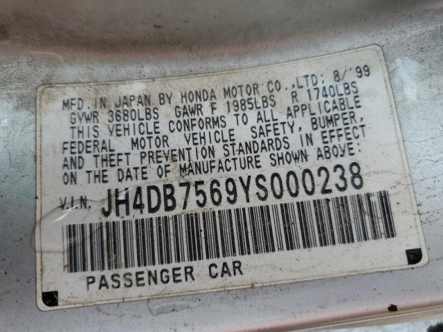 Photo 10 from auction – 2000 ACURA INTEGRA GS with VIN JH4DB7569YS000238