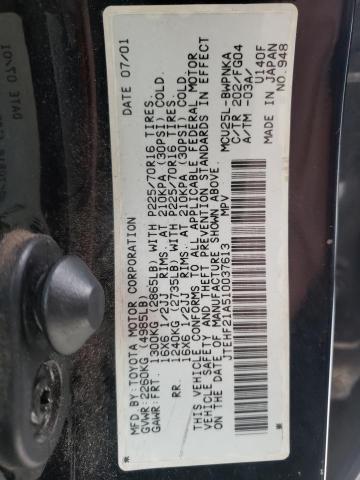 Photo 10 from auction – 2001 TOYOTA HIGHLANDER with VIN JTEHF21A510037613
