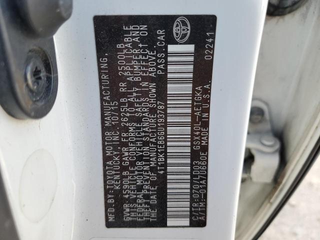Photo 10 from auction – 2016 TOYOTA AVALON XLE with VIN 4T1BK1EB6GU193787