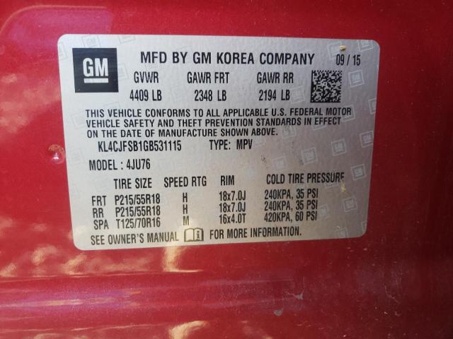 Photo 10 from auction – 2016 BUICK ENCORE CON with VIN KL4CJFSB1GB531115