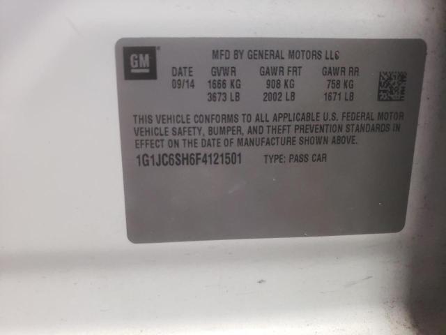 Photo 10 from auction – 2015 CHEVROLET SONIC LT with VIN 1G1JC6SH6F4121501
