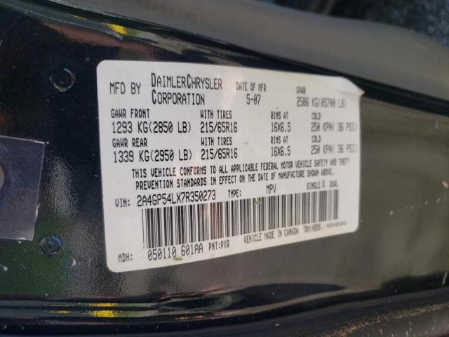 Photo 10 from auction – 2007 CHRYSLER TOWN & COU with VIN 2A4GP54LX7R350273