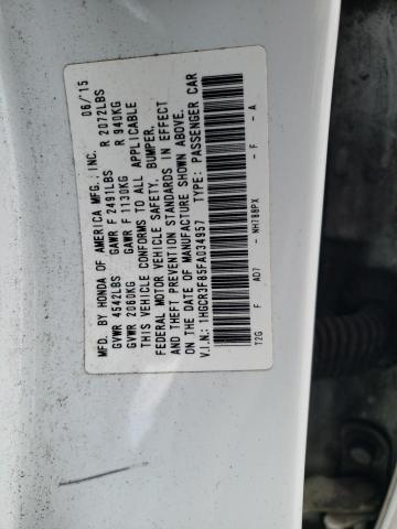 Photo 10 from auction – 2015 HONDA ACCORD EXL with VIN 1HGCR3F85FA034957