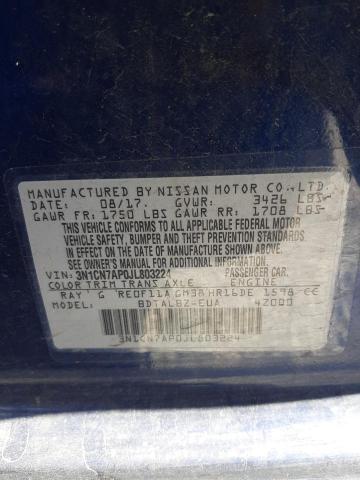 Photo 10 from auction – 2018 NISSAN VERSA S with VIN 3N1CN7AP0JL803224