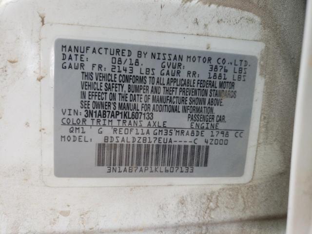 Photo 10 from auction – 2019 NISSAN SENTRA S with VIN 3N1AB7AP1KL607133