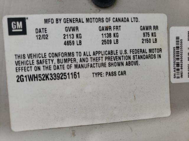 Photo 10 from auction – 2003 CHEVROLET IMPALA LS with VIN 2G1WH52K339251161
