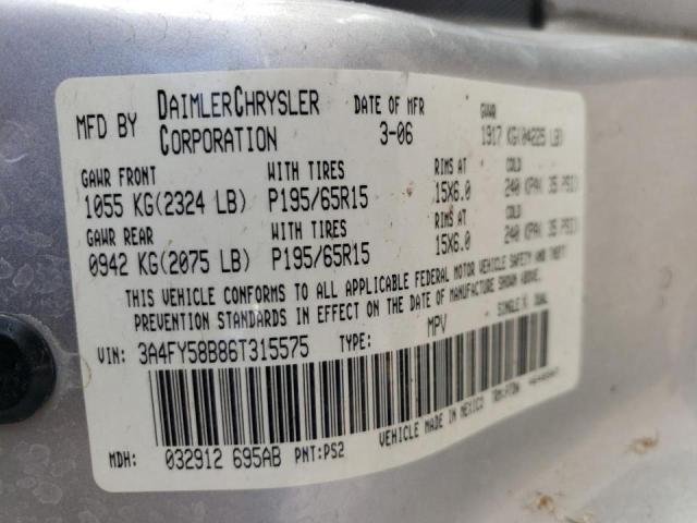 Photo 10 from auction – 2006 CHRYSLER PT CRUISER with VIN 3A4FY58B86T315575