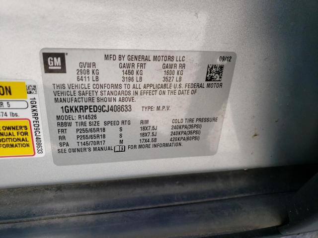 Photo 10 from auction – 2012 GMC ACADIA SLE with VIN 1GKKRPED9CJ408633