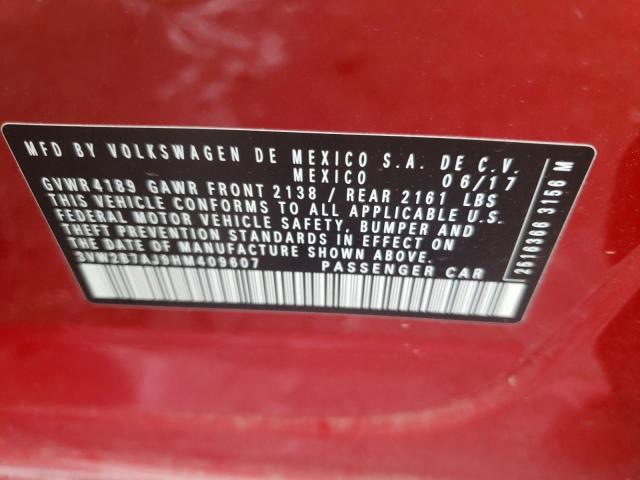 Photo 10 from auction – 2017 VOLKSWAGEN JETTA S with VIN 3VW2B7AJ9HM409607