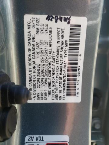 Photo 10 from auction – 2012 HONDA CR-V EXL with VIN 2HKRM4H76CH619147
