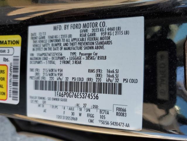 Photo 10 from auction – 2014 FORD FUSION S with VIN 1FA6P0G76E5374556