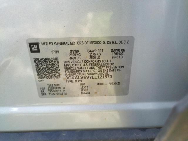 Photo 10 from auction – 2020 GMC TERRAIN SL with VIN 3GKALVEV7LL121570