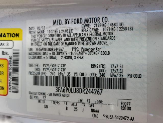 Photo 10 from auction – 2013 FORD FUSION SE with VIN 3FA6P0LU8DR244267