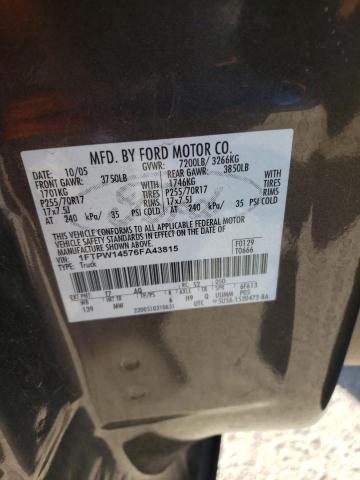 Photo 10 from auction – 2006 FORD F150 SUPER with VIN 1FTPW14576FA43815