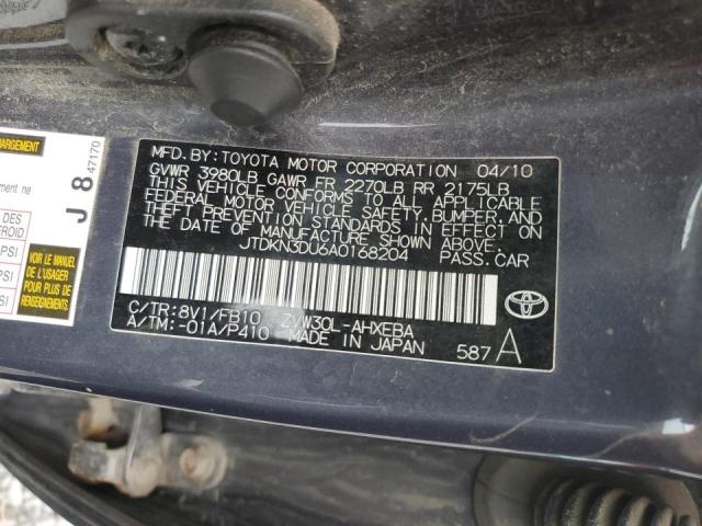 Photo 10 from auction – 2010 TOYOTA PRIUS with VIN JTDKN3DU6A0168204