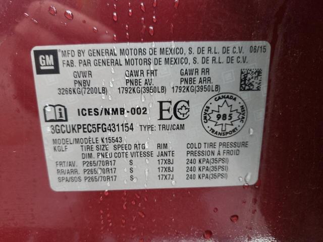 Photo 10 from auction – 2015 CHEVROLET SILVERADO with VIN 3GCUKPEC5FG431154