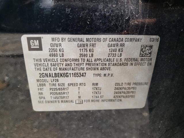 Photo 10 from auction – 2016 CHEVROLET EQUINOX LS with VIN 2GNALBEK6G1165347