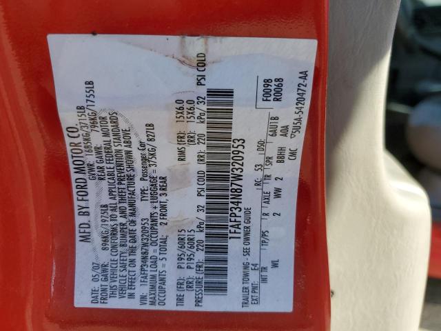 Photo 10 from auction – 2007 FORD FOCUS ZX4 with VIN 1FAFP34N87W320953