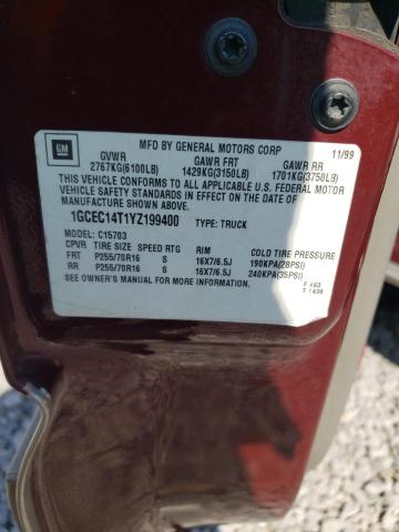 Photo 10 from auction – 2000 CHEVROLET SILVERADO with VIN 1GCEC14T1YZ199400