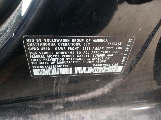 Photo 10 from auction – 2014 VOLKSWAGEN PASSAT SE with VIN 1VWBS7A33EC051239